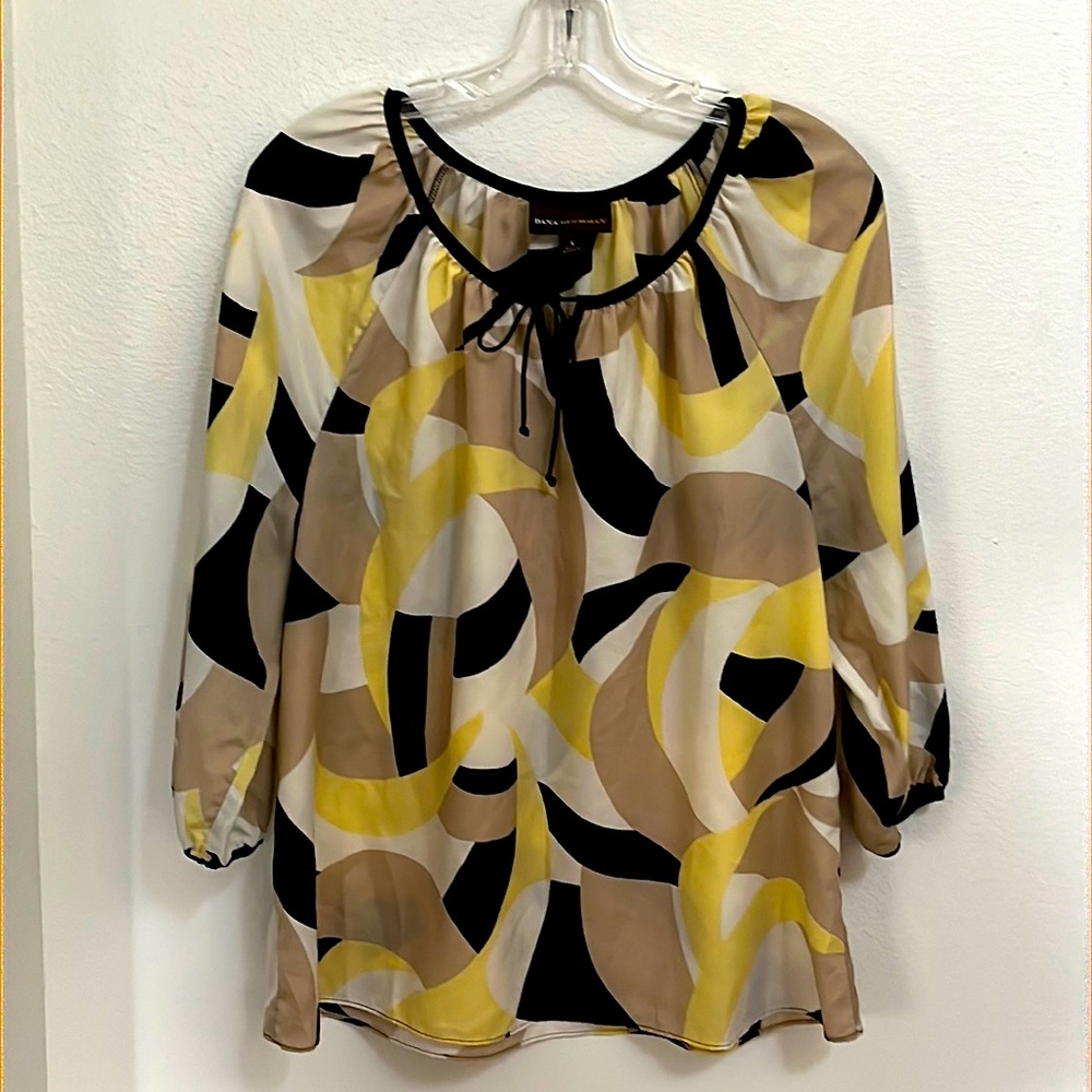 Dana Buchman Geometric Abstract Print Blouse‎ Size L
